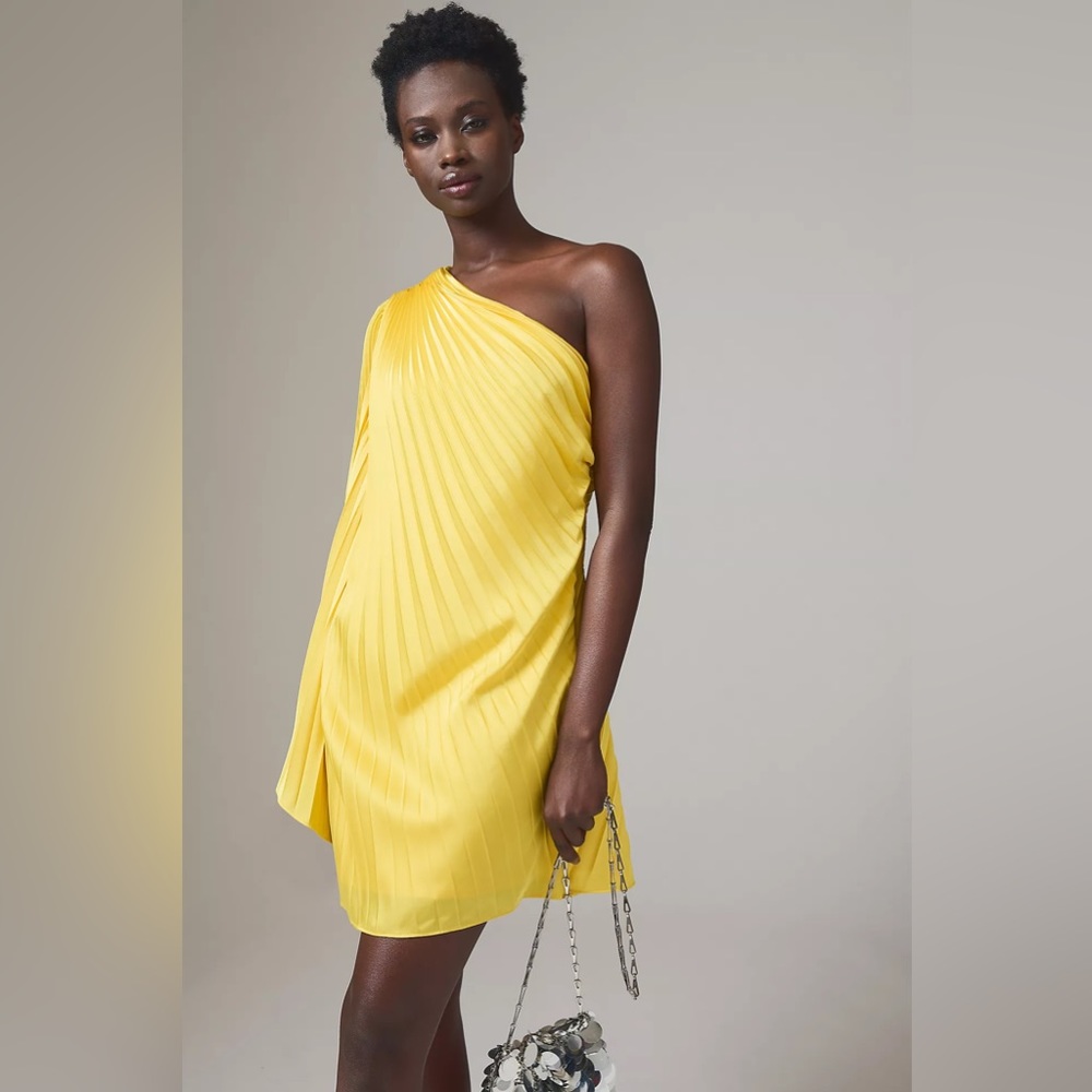 Hutch One-Shoulder Pleated Mini Dress - Picture 3 of 13